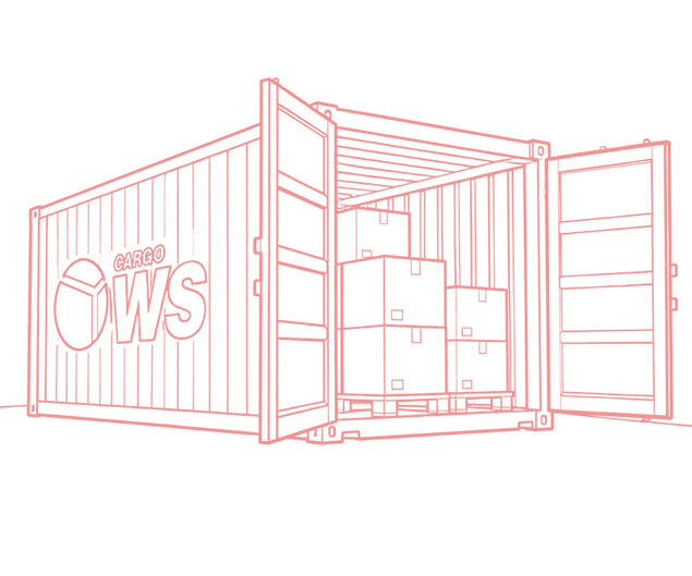 Contenedor WS Cargo abierto con carga paletizada